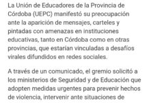 Preocupación por las amenazas en las escuelas.