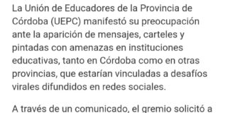 Preocupación por las amenazas en las escuelas.