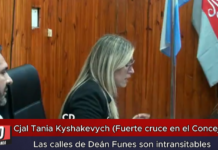 Cjal Tania Kyshakevych (Fuerte cruce en el Concejo) Las calles de Deán Funes son intransitables