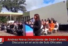 Andrea Nieva (Intendente de Deán Funes)Discurso en el acto de Sub Oficiales