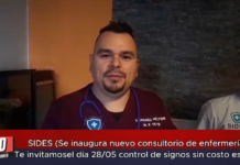 SIDES (Se inaugura nuevo consultorio de enfermería)Te invitamosel dia 28/05 control de signos sin costo ese dia