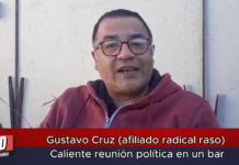 Gustavo Cruz (afiliado radical raso)Caliente reunión política en un bar