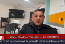 Walter Cardozo (Presidente del COSEDEF) Firma de convenios de obra de infraestructura eléctrica